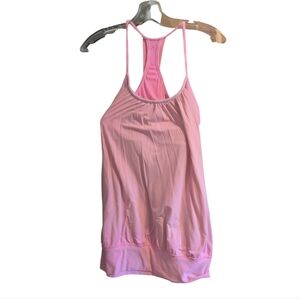 Lululemon Women’s Solid Pink Built-In Bra Top Size 8 Sleeveless Tennis Workout